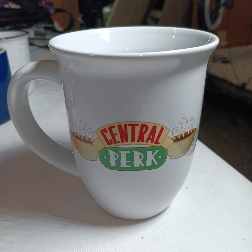 Ceramic Coffee Cup Mug 16oz White With Friends TV Show Central Perk Logo